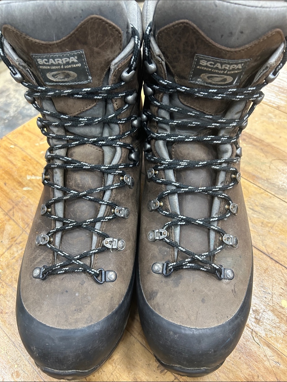 Scarpa Brown and Black Leather Hiking Boots